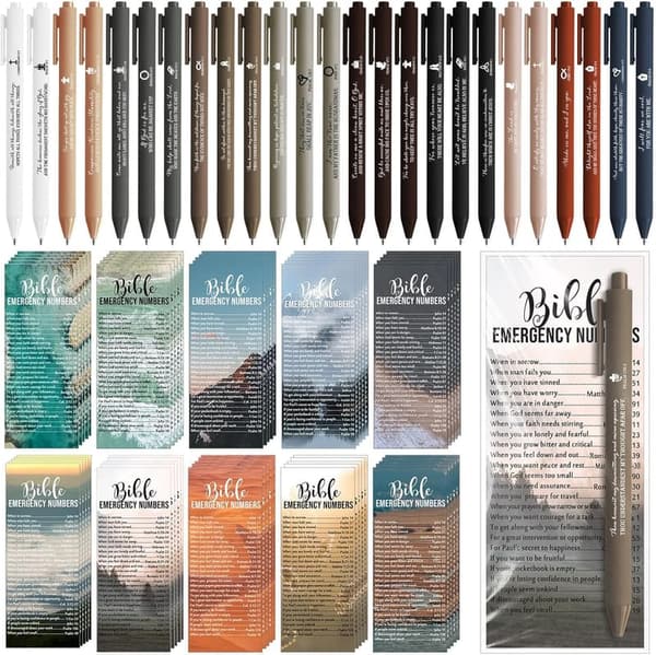 Father's Day Gifts: Bible Verse Pens & Bookmarks Set