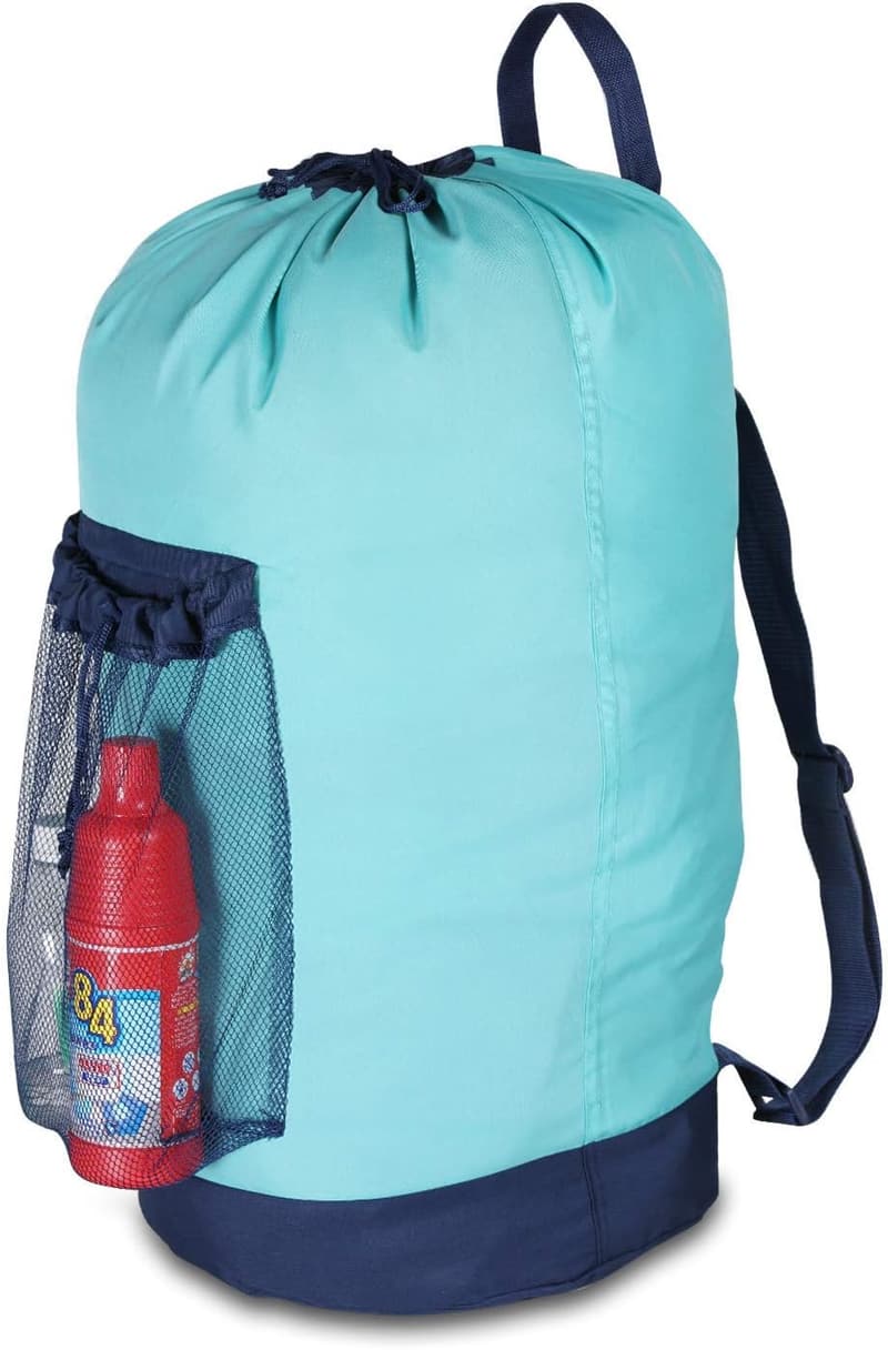 Durable Nylon Laundry Backpack with Drawstring for College & Travel