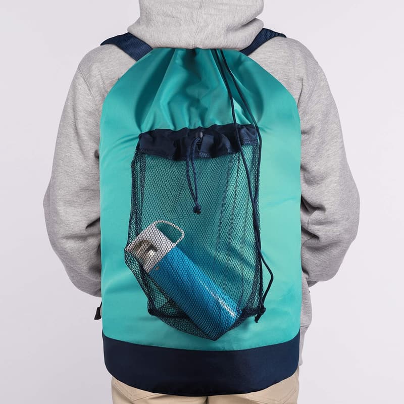 Durable Nylon Laundry Backpack with Drawstring for College & Travel