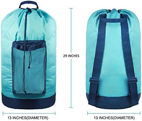 Durable Nylon Laundry Backpack with Drawstring for College & Travel