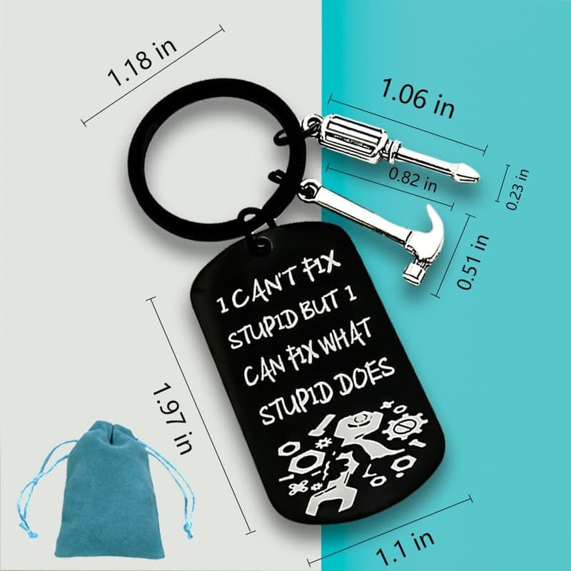 Carpenter Keychain Gift for Dad or Husband