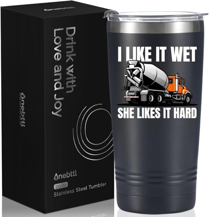 Funny Concrete-Themed Tumbler for Construction Workers, 20oz