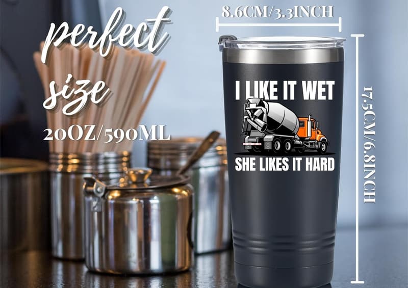 Funny Concrete-Themed Tumbler for Construction Workers, 20oz
