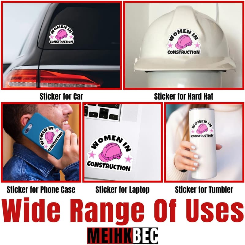 Women in Construction Vinyl Stickers - Support for Female Workers