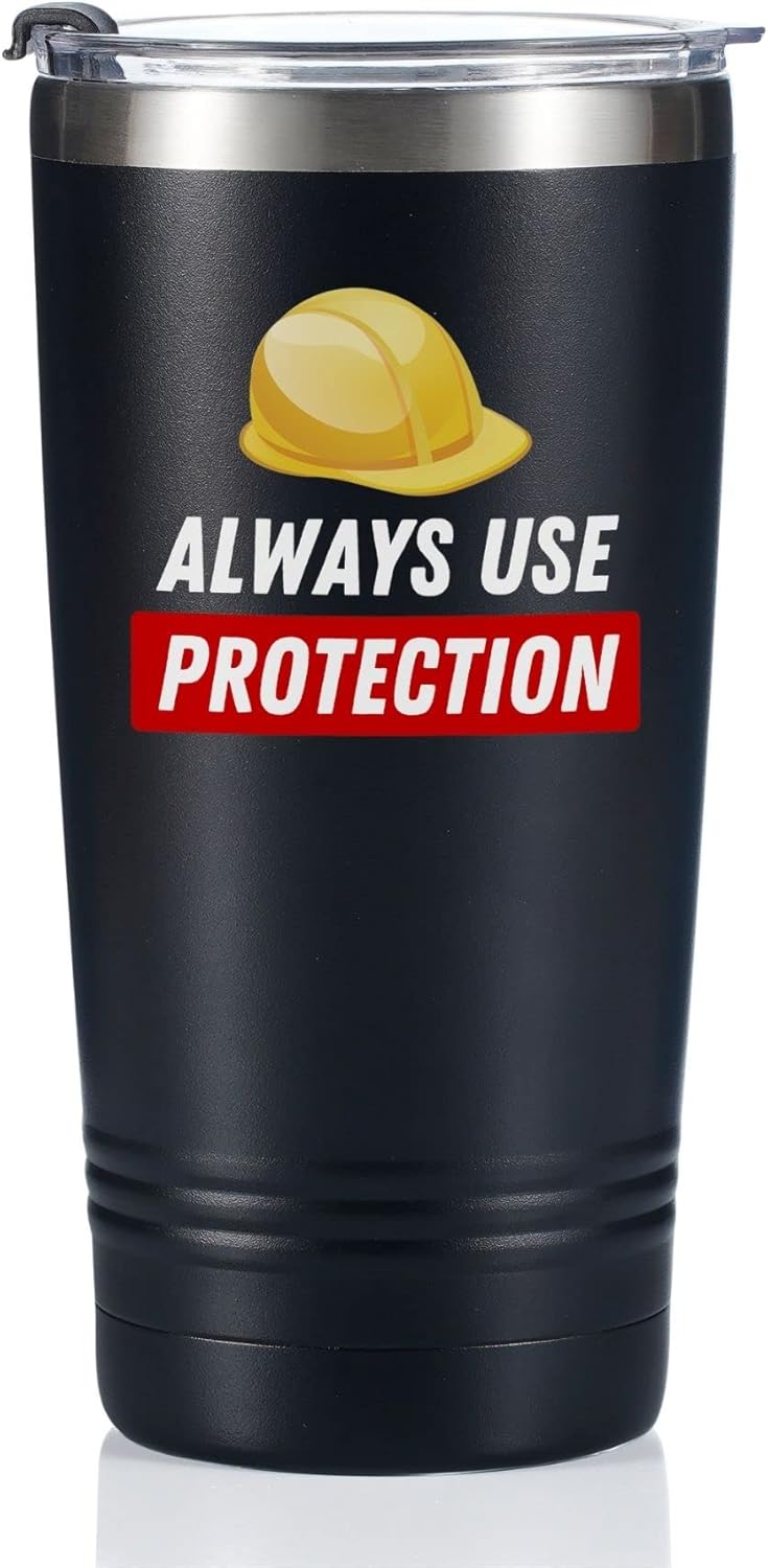Construction Worker Tumbler Mug - Stainless Steel Insulated 20oz