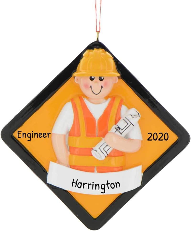 Custom Construction Ornament 2024 – Gift for Essential Workers