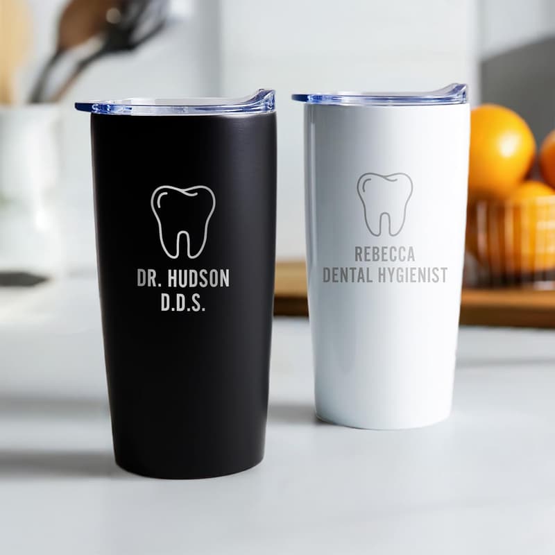 Personalized 20 oz Dentist Tumbler - Stainless Steel Travel Mug