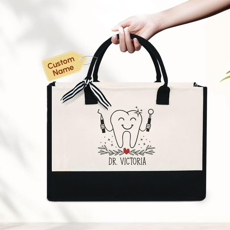 Personalized Canvas Tote Bag for Dental Professionals