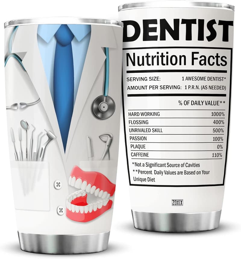 Dental-Themed 20oz Tumbler with Lid for Professionals