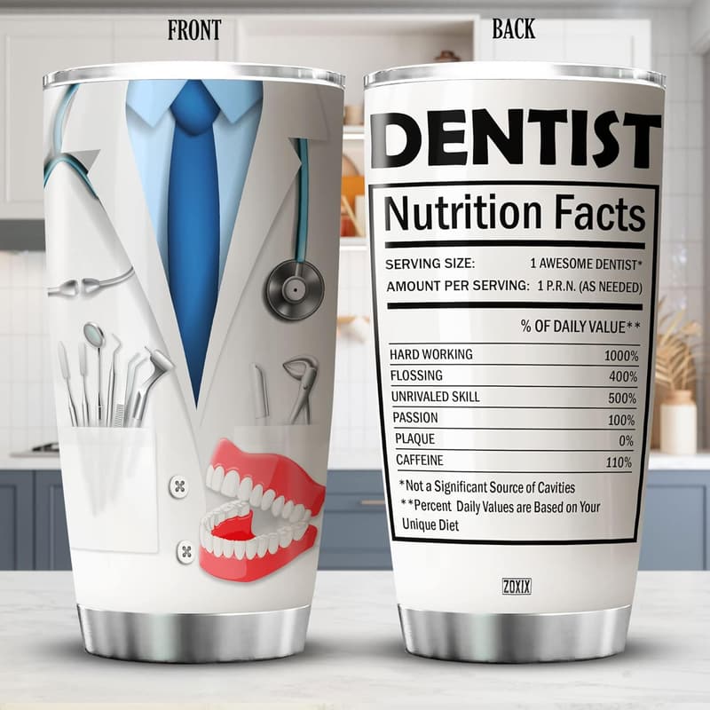 Dental-Themed 20oz Tumbler with Lid for Professionals