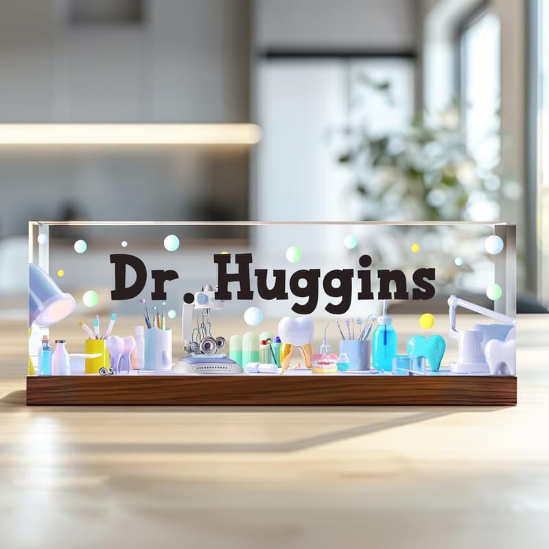 Custom Acrylic Dental Name Plate - Dentist Graduation Gift