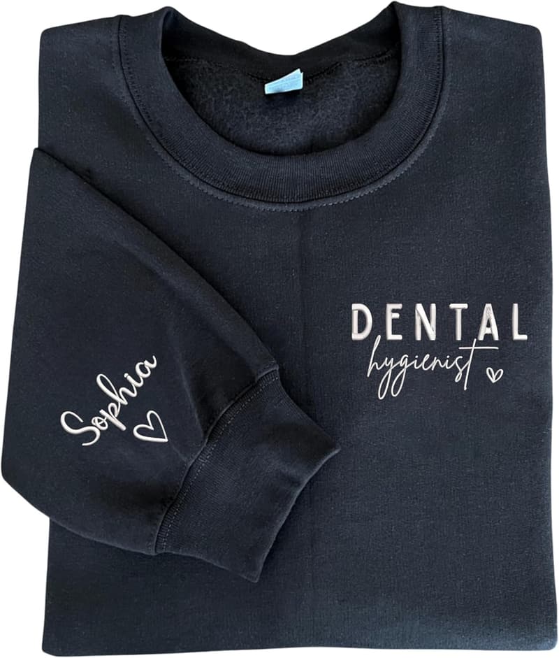 Personalized Dental Hygienist Hoodie - Custom Embroidered Gift