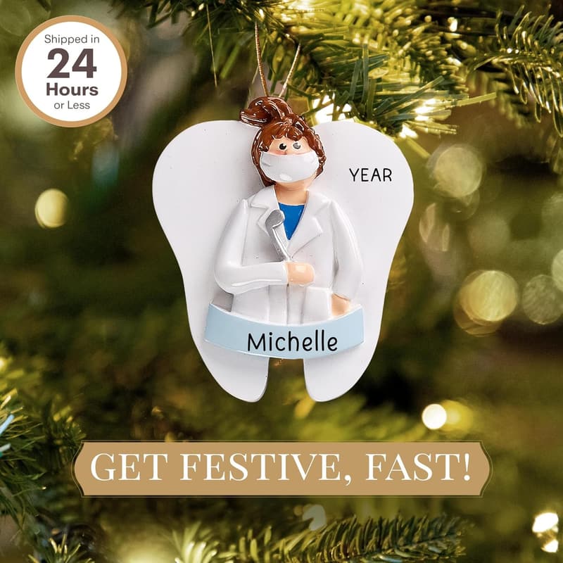 Healthcare Christmas Ornament 2024 - Personalized Dental Keepsake