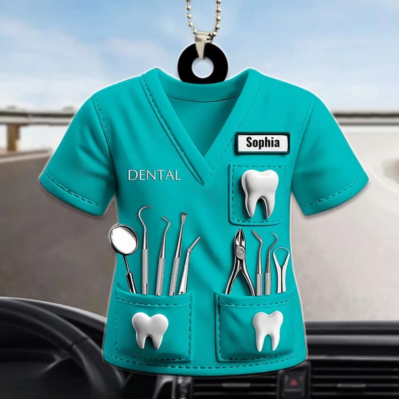 Custom Dentist Uniform Acrylic Ornament - Job Christmas Gift