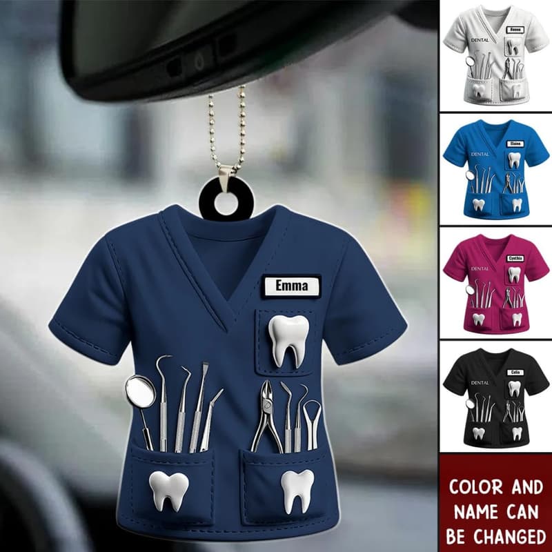 Custom Dentist Uniform Acrylic Ornament - Job Christmas Gift