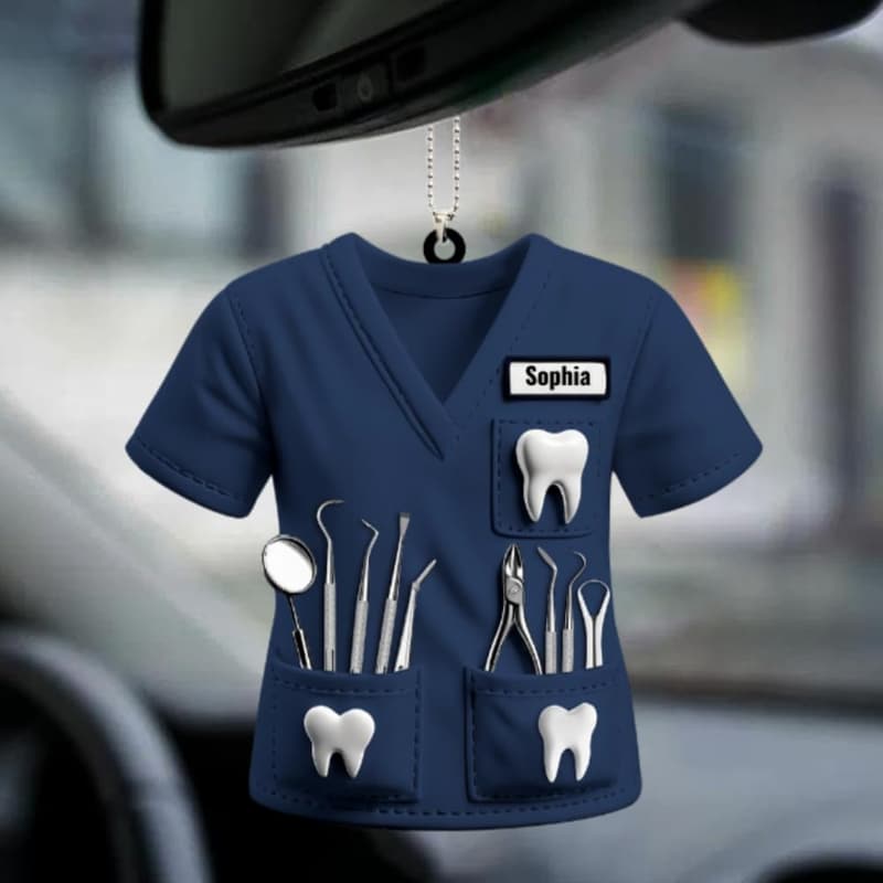 Custom Dentist Uniform Acrylic Ornament - Job Christmas Gift
