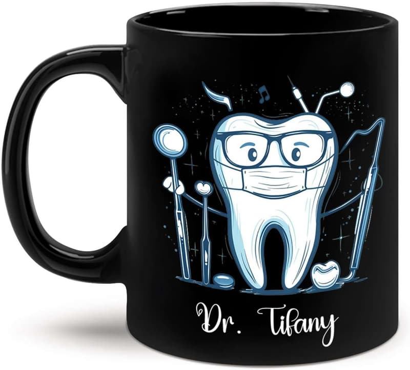 Personalized Dentist Mug with Tooth Mask Design, Custom Gift