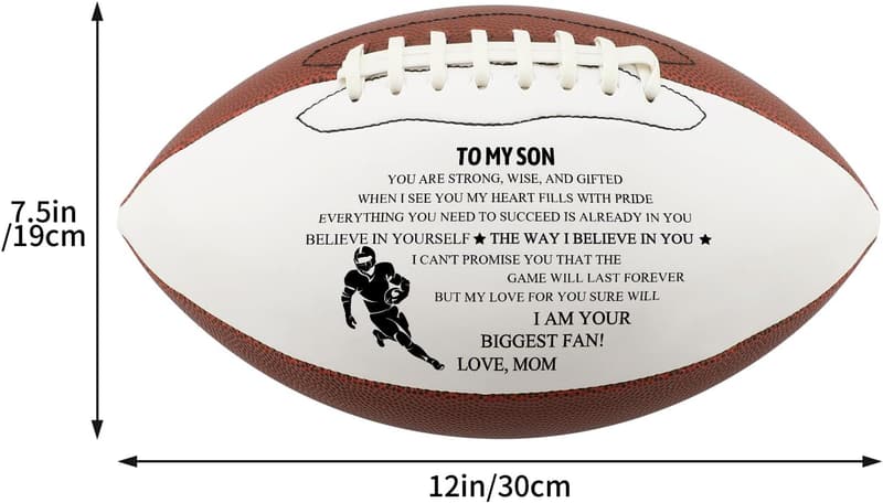 Engraved Leather Football for Son's Graduation Gift