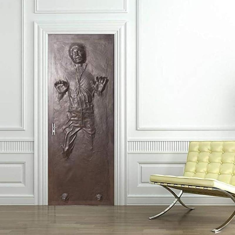 Han Solo Carbonite 3D Vinyl Door Decal for Home Decor