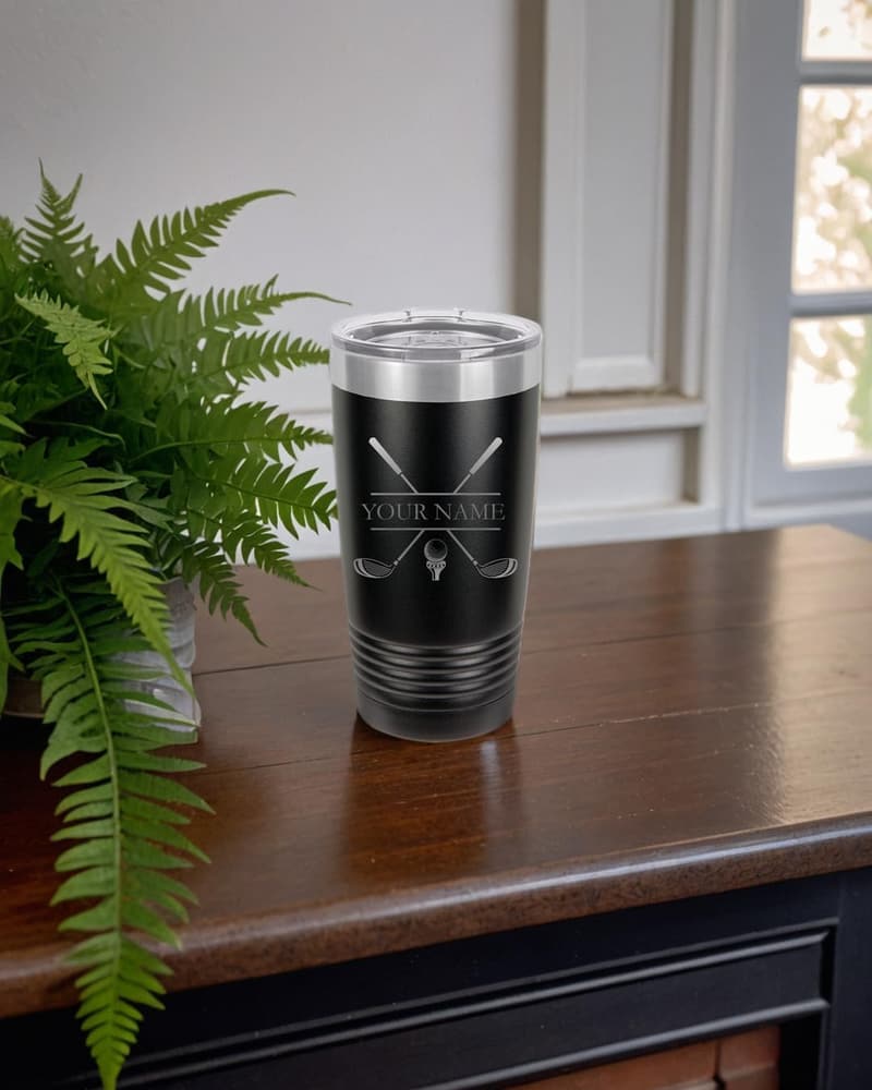 Personalized Golf Tumblers - Custom Engraved Stainless Steel Mug