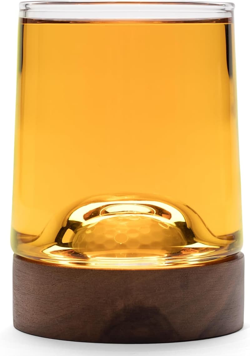 Personalized Golf Ball Coaster & Whiskey Glasses Set for Golfers