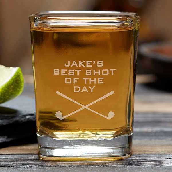 21st Birthday Personalized Golf Shot Glass – Custom Etched, Dishwasher Safe