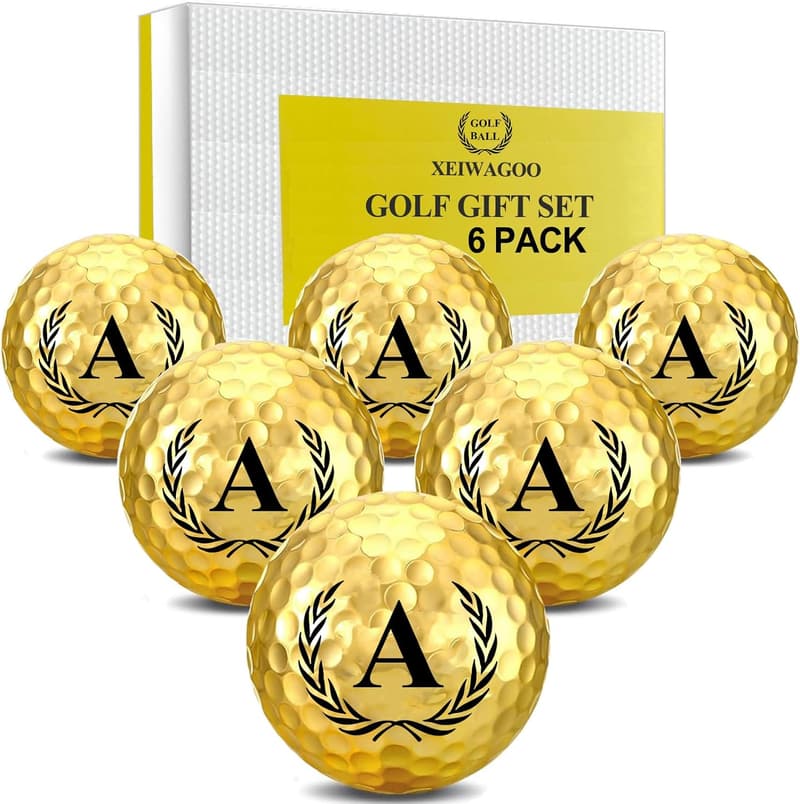 Personalized Gold Golf Balls - Unique Initial Gifts for Men
