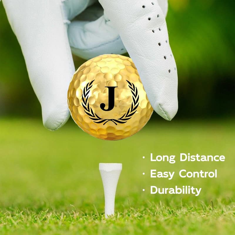 Personalized Gold Golf Balls - Unique Initial Gifts for Men