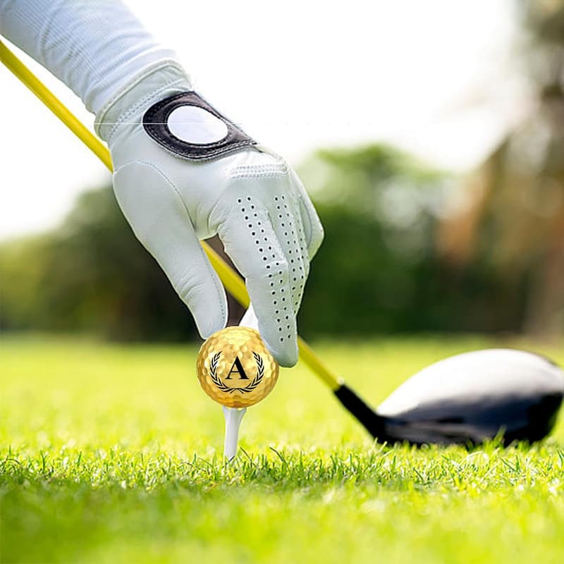 Personalized Gold Golf Balls - Unique Initial Gifts for Men