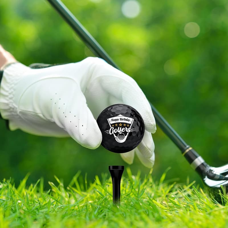 Happy Birthday Golf Ball Set with Tee – 6 Pack Gift for Golfers