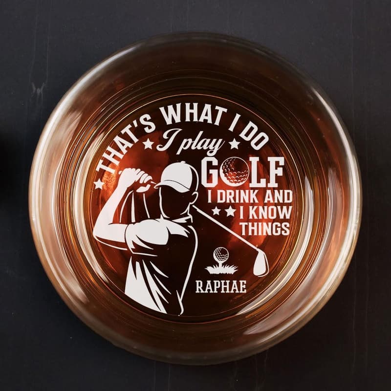 Golfers Whiskey Glass - I Play Golf I Drink Personalized Gift