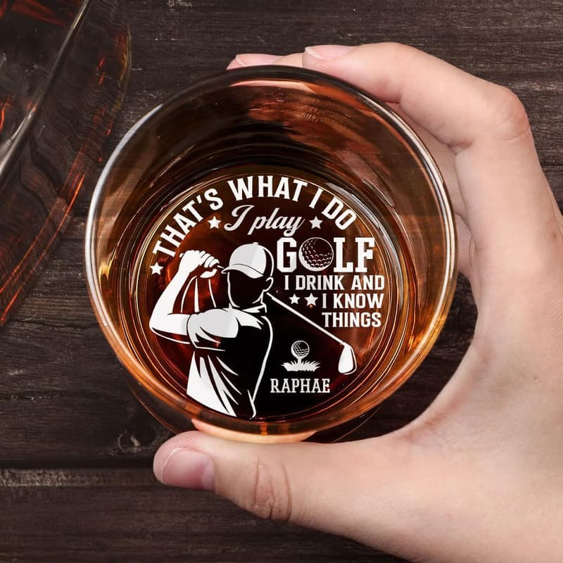 Golfers Whiskey Glass - I Play Golf I Drink Personalized Gift