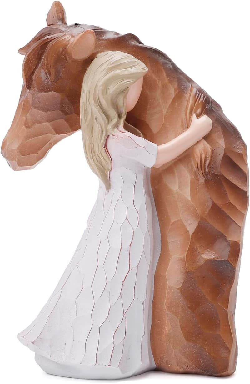 Horse Lover Guardian Angel Figurine - Hand-Painted Remembrance Gift