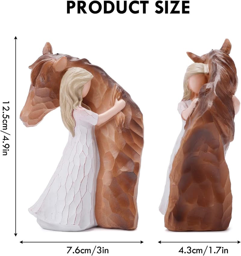 Horse Lover Guardian Angel Figurine - Hand-Painted Remembrance Gift