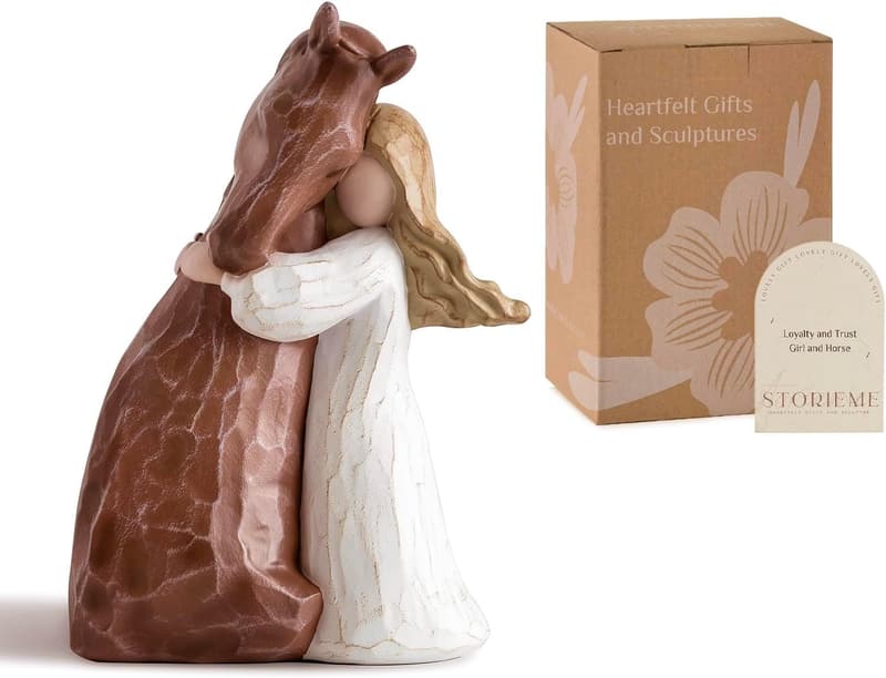 Hand-Painted Horse Figurine Statue for Women and Teens