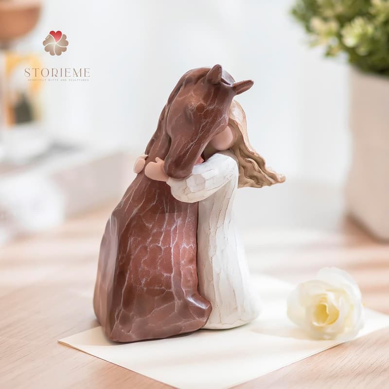 Hand-Painted Horse Figurine Statue for Women and Teens