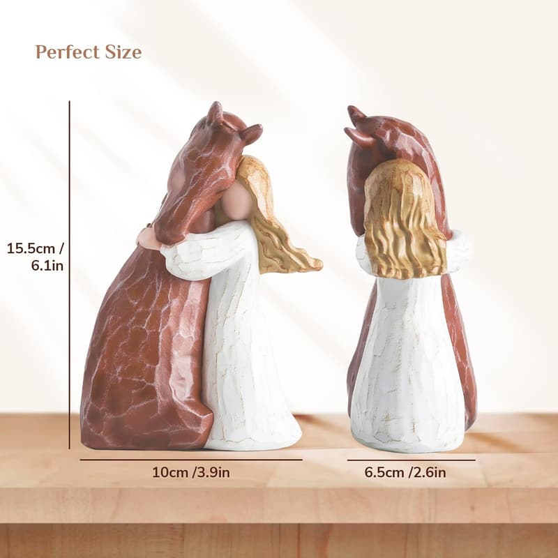 Hand-Painted Horse Figurine Statue for Women and Teens