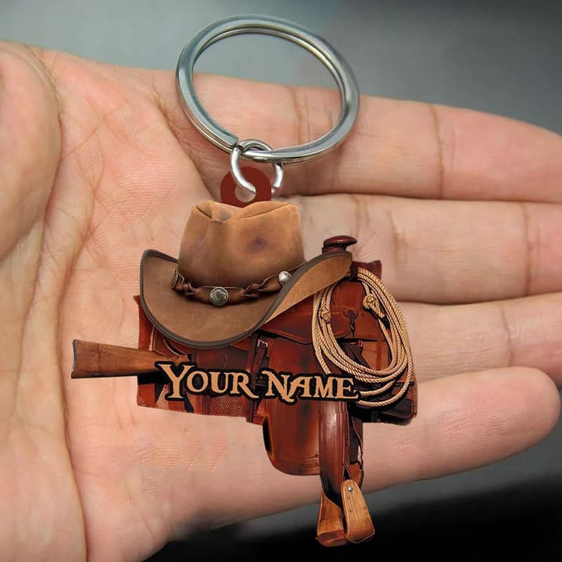 Personalized Horse Saddle Keychain for Horse Lovers