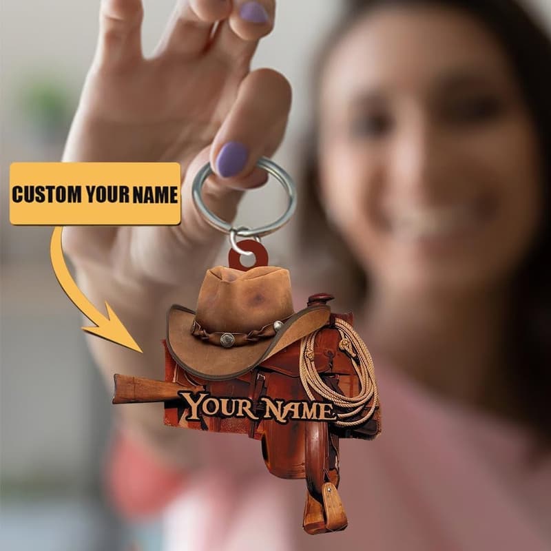 Personalized Horse Saddle Keychain for Horse Lovers