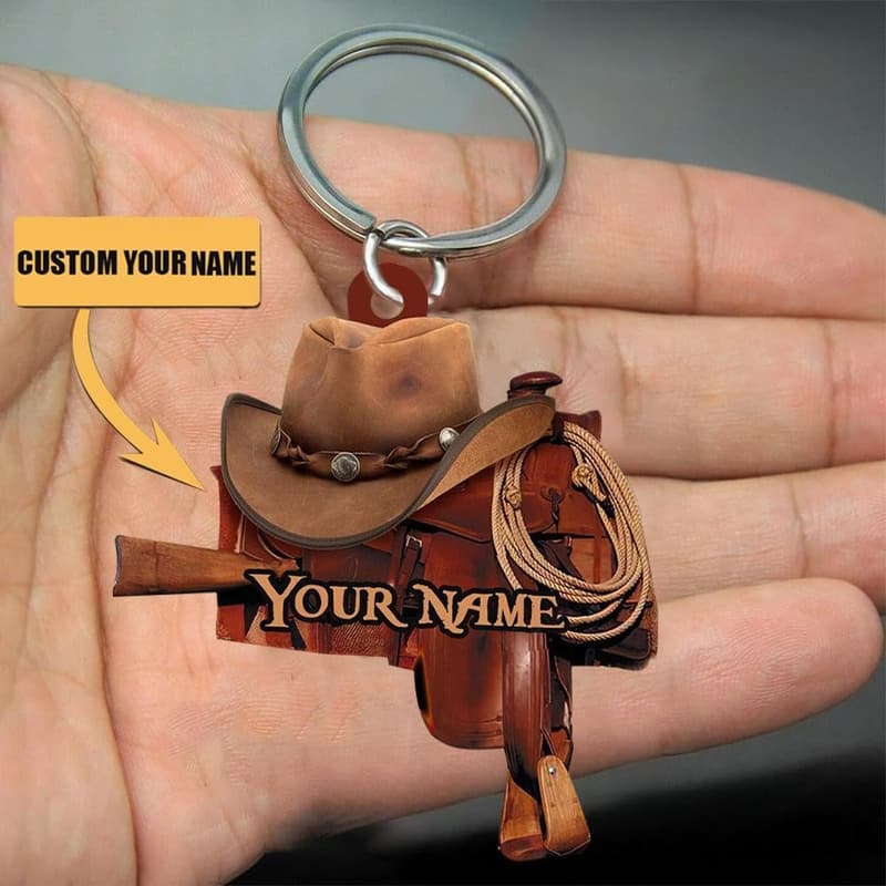 Personalized Horse Saddle Keychain for Horse Lovers