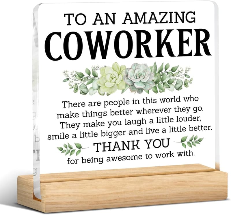 Coworker Appreciation Acrylic Desk Sign Decor
