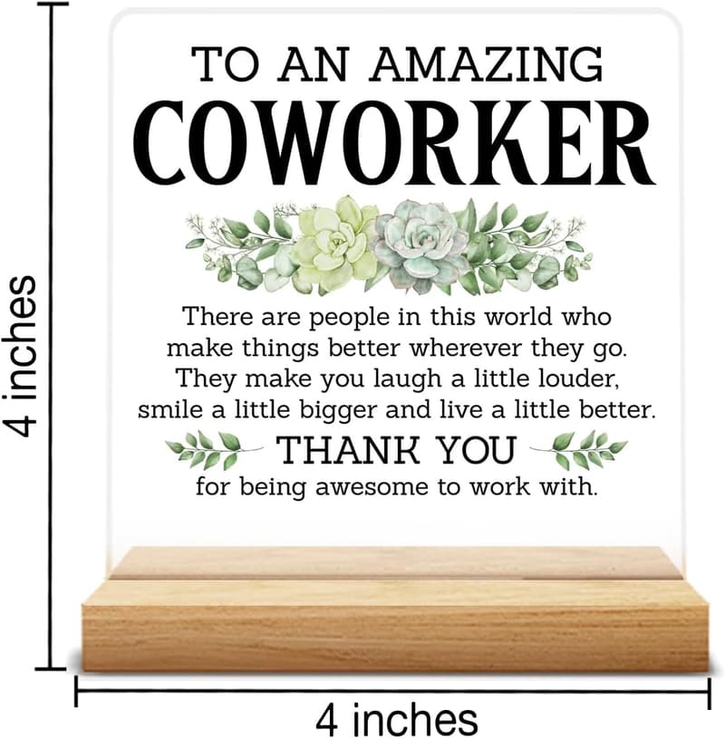 Coworker Appreciation Acrylic Desk Sign Decor
