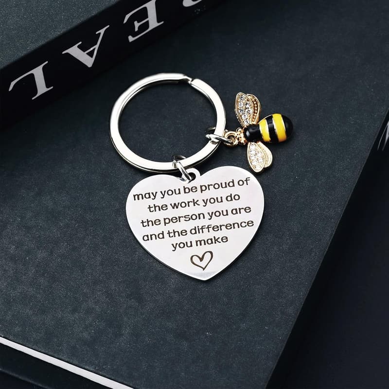 Cute Bee Keychain for Teachers - Graduation & Birthday Gift