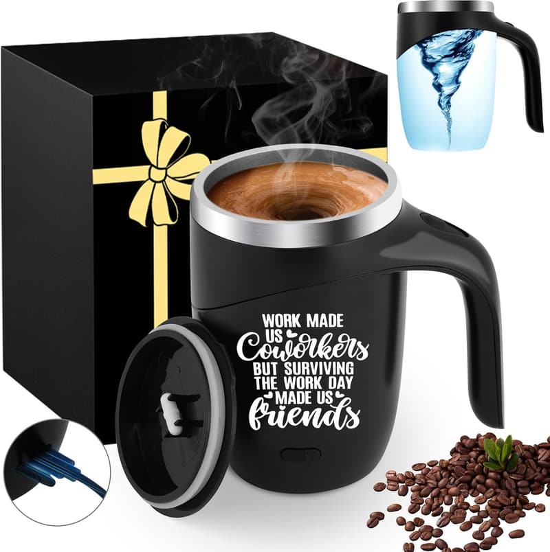 Christmas Magnetic Stirring Coffee Mug - Insulated Stainless Steel