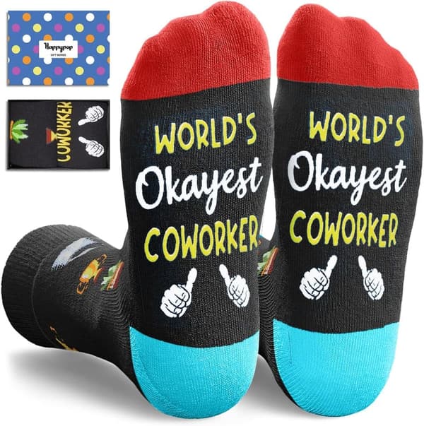 Funny Coworker Socks with Card for Office Gifts