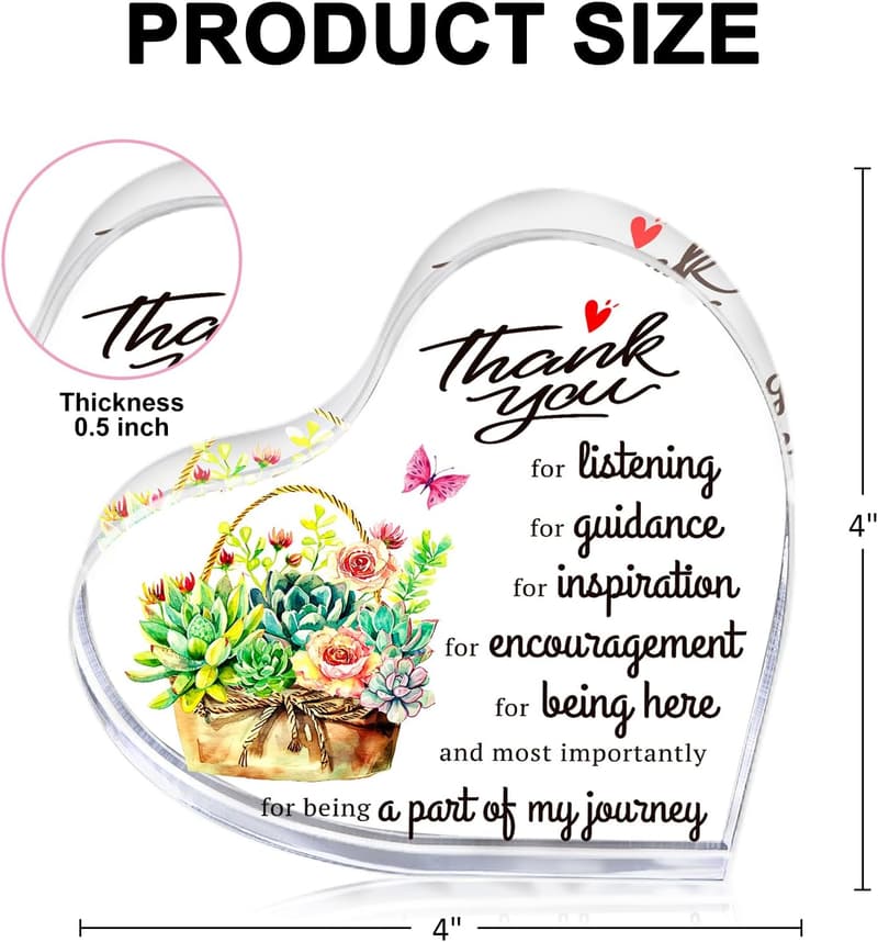 Personalized Heart-Shaped Acrylic Farewell Gift for Coworkers