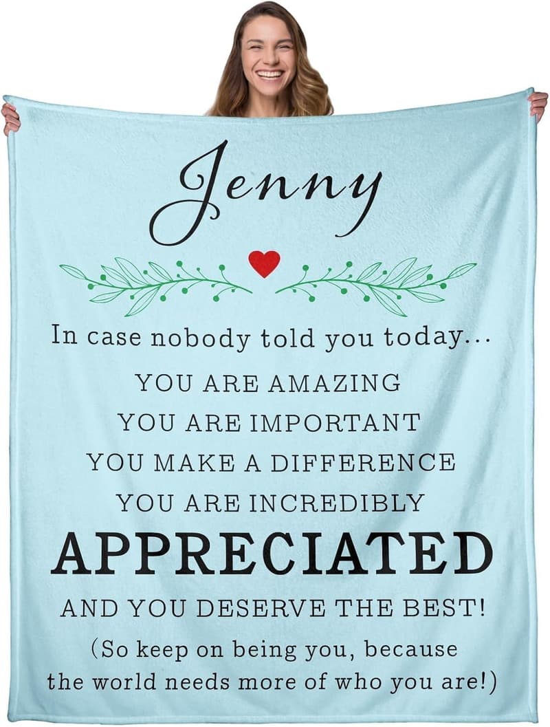 Personalized Throw Blanket for Coworkers - Employee Appreciation