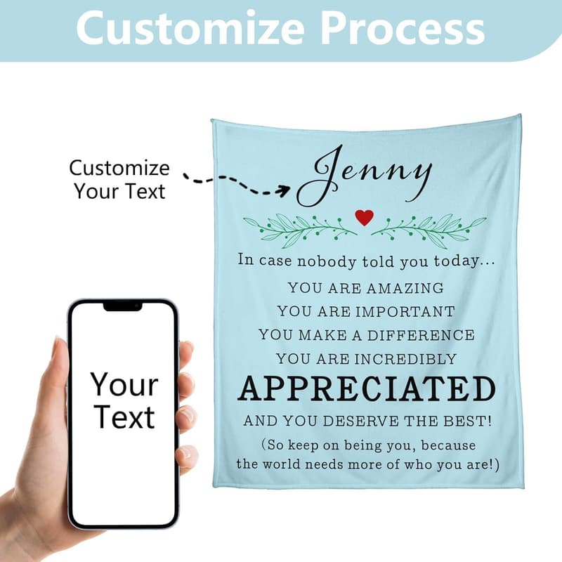 Personalized Throw Blanket for Coworkers - Employee Appreciation