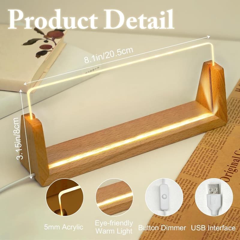 Personalized Light-Up Acrylic Desk Name Plate for Office