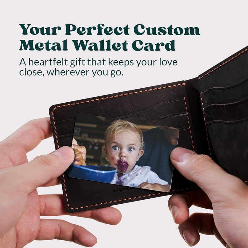 Father's Day Personalized Wallet Card - Engraved Metal Insert for Men